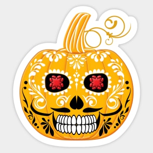 Mexican Halloween Macho Pumpkin Sticker